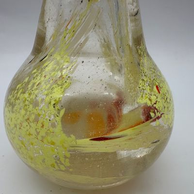 Hand-Blown Art Glass Perfume Bottle with Stopper