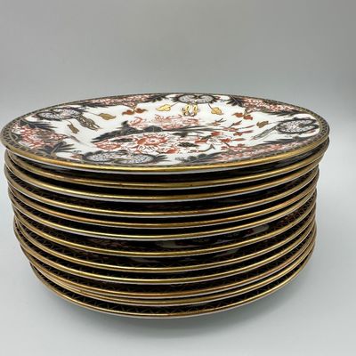 Royal Crown Derby Imari-Style Bone China Plates & Demitasse Cups