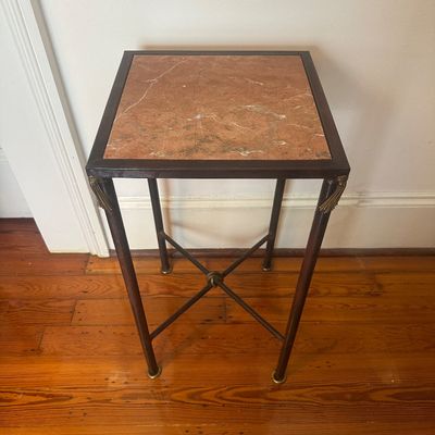 Mario Villa Mixed Metal & Marble-Top End Table