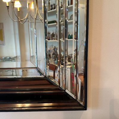 Hollywood Regency Beveled Mirrored Wall Mirror