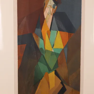 Jacques Villon (1875–1963), Cubist Figure, 1914/1962, Signed & Numbered Color Lithograph 104/175