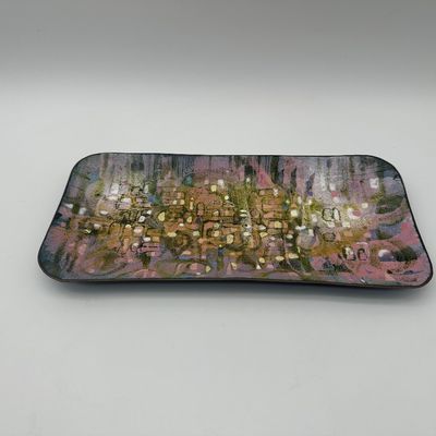 Helen Trivigno Abstract Enamel on Copper Tray