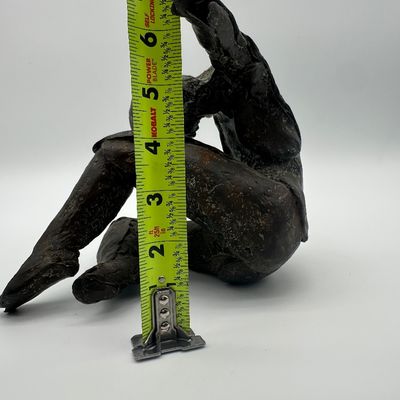 Signed Bronze Reclining Figure Sculpture