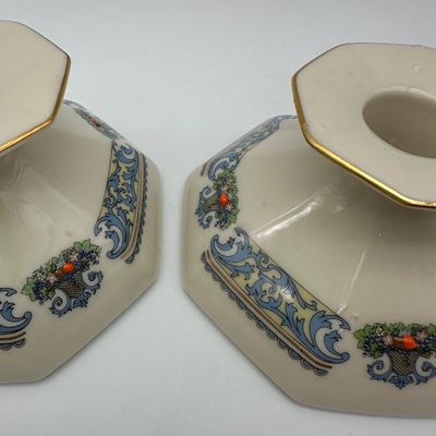 Lenox Autumn China Teapot, Teacups, Candlesticks & Bow