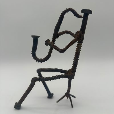 Signed Welded Metal Musician Sculpture Ensemble