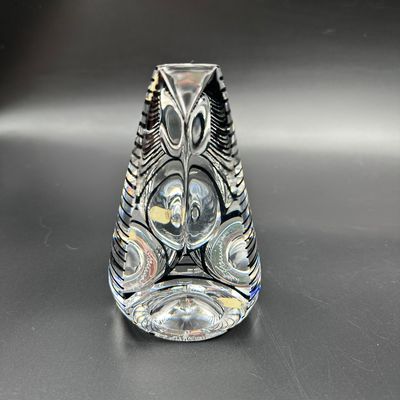 Correia Signed Optical Art Glass Paperweight Sculpture