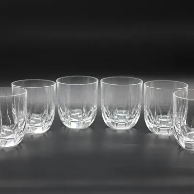 Set of 6 Heavy Cut Glass Old Fashioned Tumblers