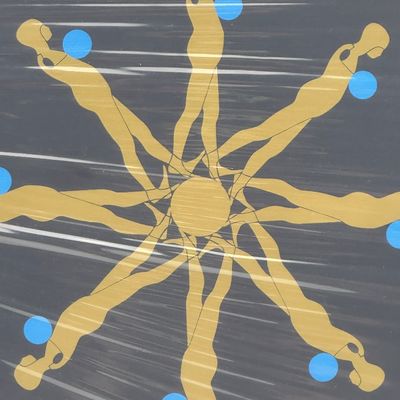 Ernest Tino Trova – Falling Man in Circle, 1968, Artist’s Proof Silkscreen