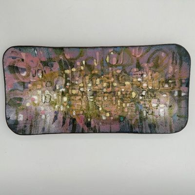 Helen Trivigno Abstract Enamel on Copper Tray