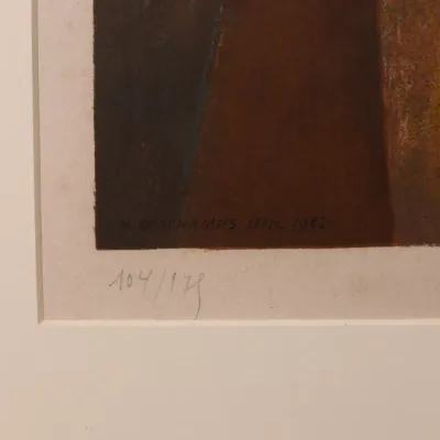 Jacques Villon (1875–1963), Cubist Figure, 1914/1962, Signed & Numbered Color Lithograph 104/175
