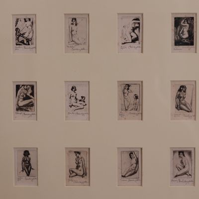 Morris Henry Hobbs – Nineteen Portraits – 19 Signed Miniature Etchings, Framed