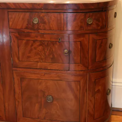 Regency Ebony-Banded Flame Mahogany Sideboard, Circa 1815