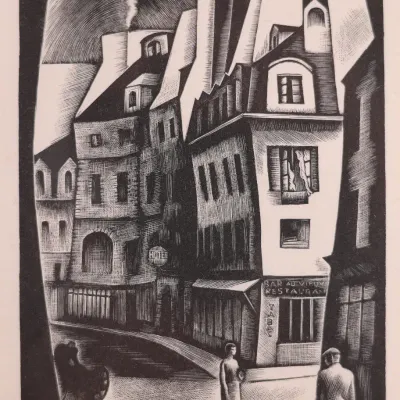 Howard Norton Cook (1901–1980), “Paris Street,” 1930, Signed