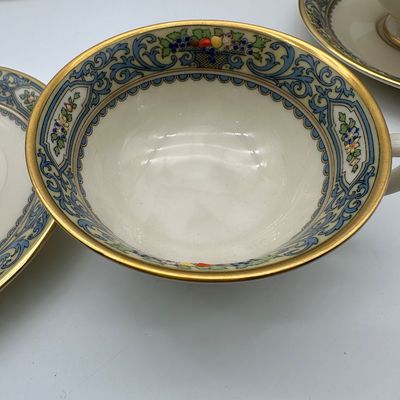 Lenox Autumn China Teapot, Teacups, Candlesticks & Bow