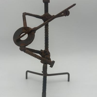 Signed Welded Metal Musician Sculpture Ensemble
