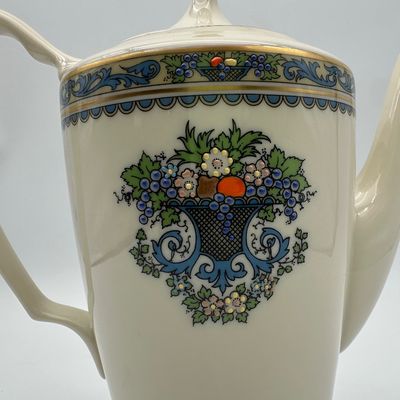Lenox Autumn China Teapot, Teacups, Candlesticks & Bow