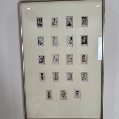 Morris Henry Hobbs – Nineteen Portraits – 19 Signed Miniature Etchings, Framed