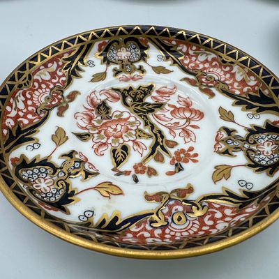 Royal Crown Derby Imari-Style Bone China Plates & Demitasse Cups