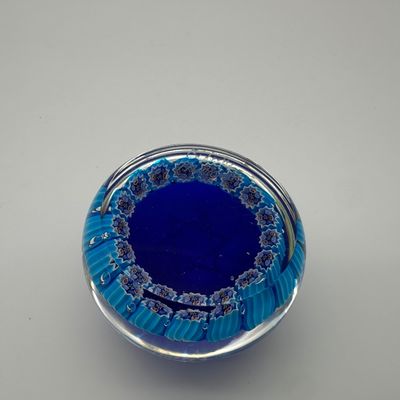 Signed Murano Millefiori Star of David Glass Paperweight