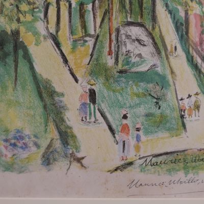 Maurice Utrillo Signed Color Lithograph – Montmartre (Paris Capitale), 1955