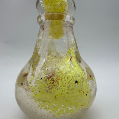 Hand-Blown Art Glass Perfume Bottle with Stopper