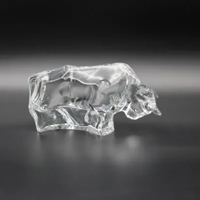 Baccarat Clear Crystal Bull Sculpture