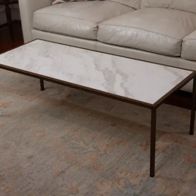 Mid-Century Modern Marble Top Coffee Table