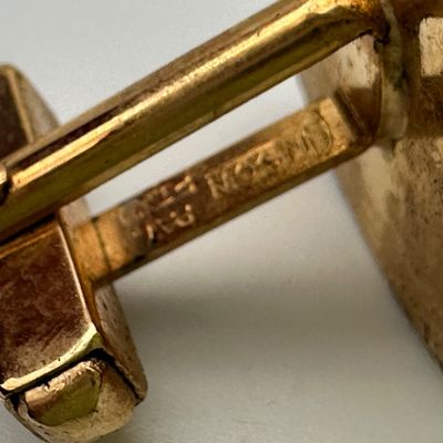 Vintage Anson Pink & Black Enamel Cufflinks