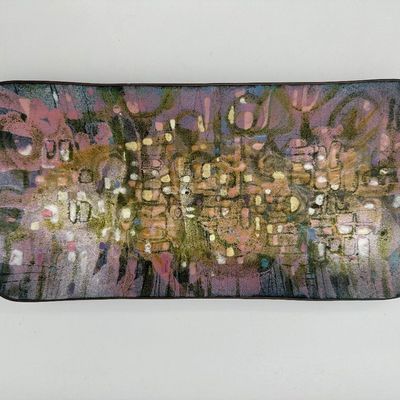 Helen Trivigno Abstract Enamel on Copper Tray