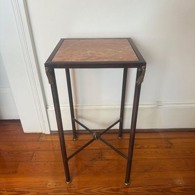 Mario Villa Mixed Metal & Marble-Top End Table