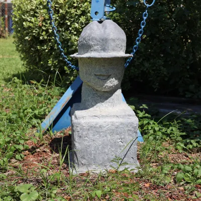 Unknown American Artist, “Man With Hat,” 20th Century, AP Figural Sculpture