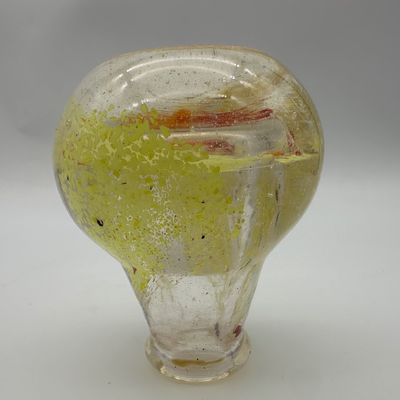Hand-Blown Art Glass Perfume Bottle with Stopper