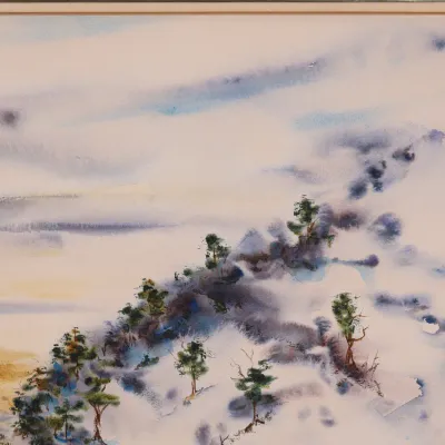 Charles Reinike III (American/Louisiana, b. 1947), Untitled Landscape from “Shekinah,” 1975, Signed Watercolor