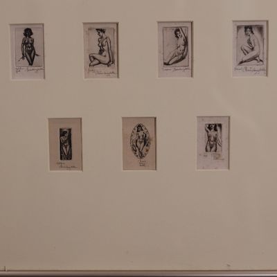Morris Henry Hobbs – Nineteen Portraits – 19 Signed Miniature Etchings, Framed