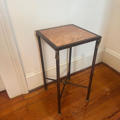 Mario Villa Mixed Metal & Marble-Top End Table