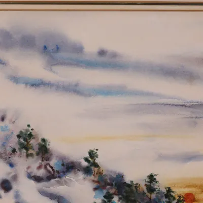 Charles Reinike III (American/Louisiana, b. 1947), Untitled Landscape from “Shekinah,” 1975, Signed Watercolor