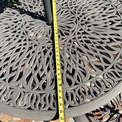 5-Piece Cast Aluminum Patio Dining Set with Four Chairs, Umbrella and Base