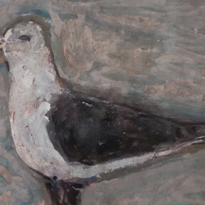 Gandy Brodie “Sea Gull” 1973 Gouache on Paper