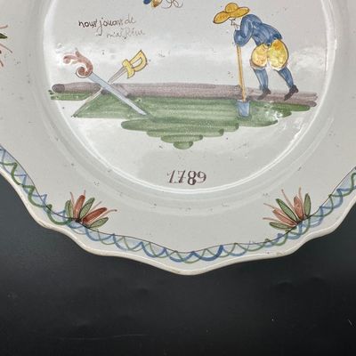 French Faience “Three Estates” Revolutionary-Style Plate