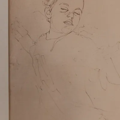 Henry Casselli (American/Louisiana, b. 1946), Seated Figure, Signed Graphite Drawing