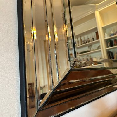 Hollywood Regency Beveled Mirrored Wall Mirror