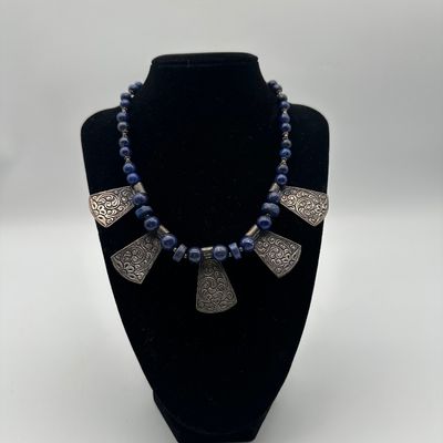 Sterling Silver & Lapis Lazuli Statement Necklace