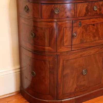 Regency Ebony-Banded Flame Mahogany Sideboard, Circa 1815