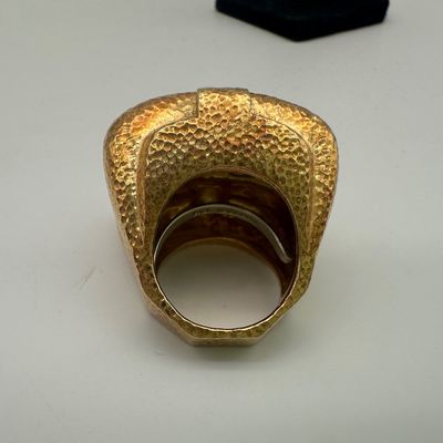 David Webb 18K Gold Textured Geometric Ring