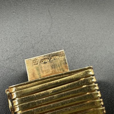 Italian 18K Gold Wide Tubogas Bracele