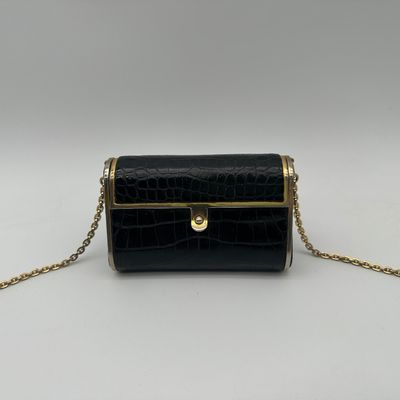 Judith Leiber Vintage Black Exotic Skin Shoulder Bag