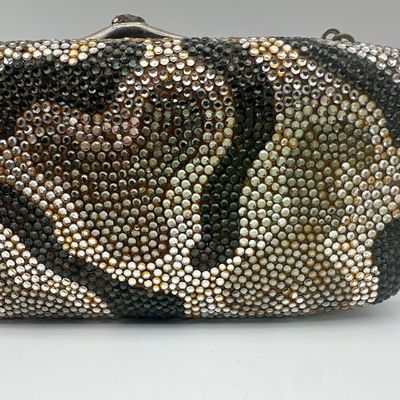 Judith Leiber Vintage Camouflage Crystal Minaudière Evening Bag