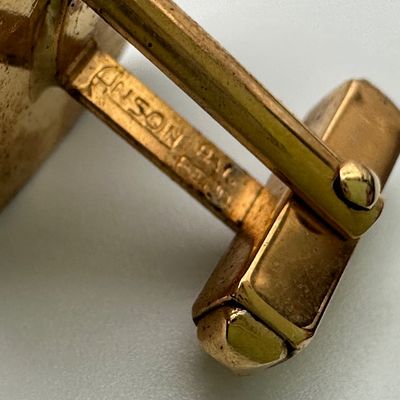 Vintage Anson Pink & Black Enamel Cufflinks