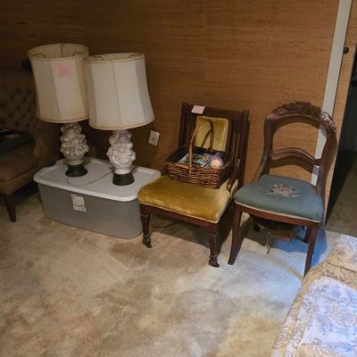 Lamps and chairs
