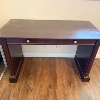 Traditional Cherry-Finish Writing Desk with Two Drawers